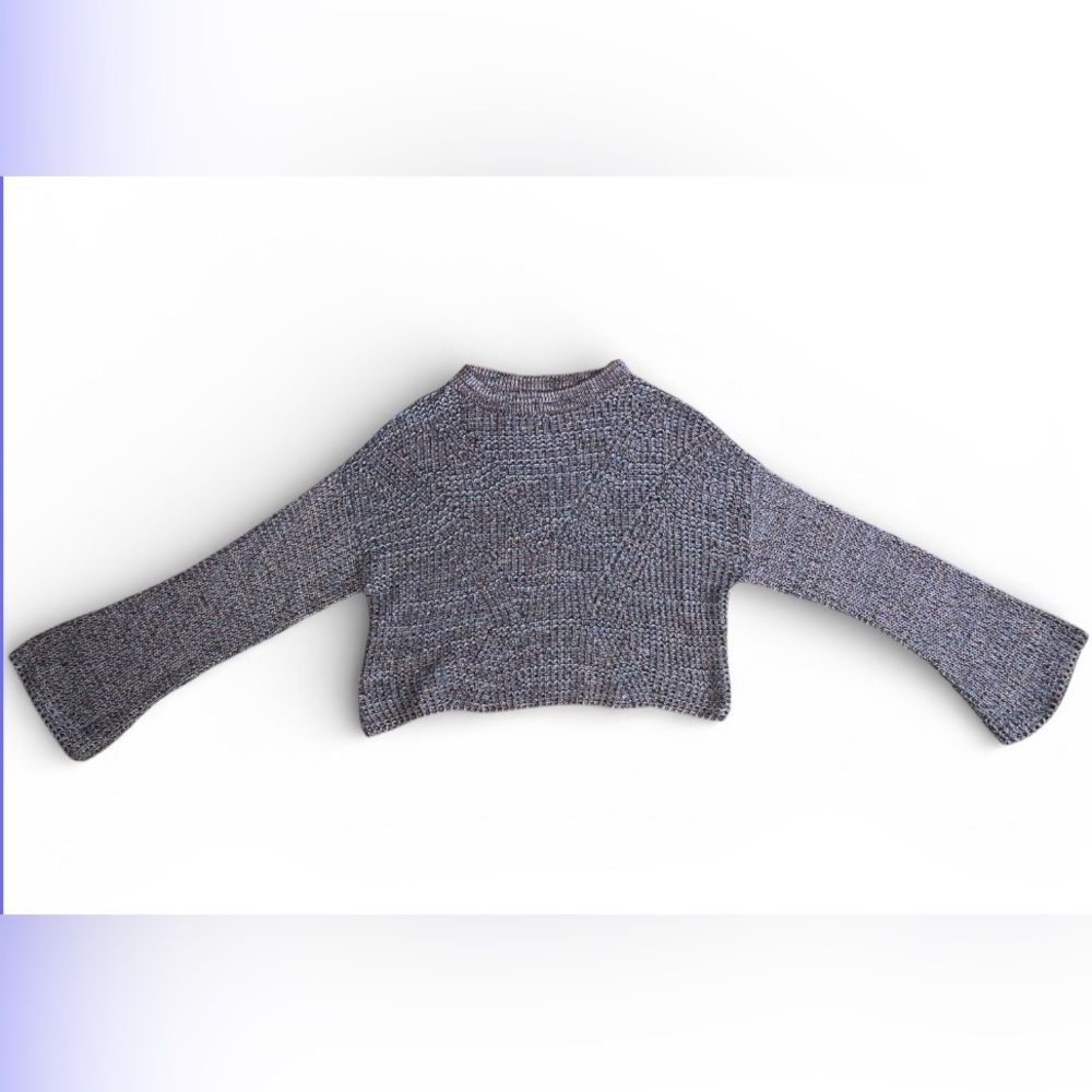 212 New York Multicolor Cropped Sweater - Bell Sleeves - Size Small